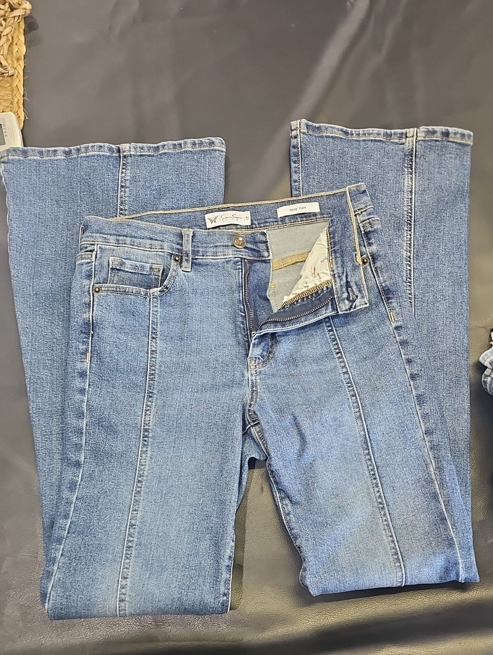 Jessica Simpson Light Blue Flare Slit Front-Leg Jeans 6tall